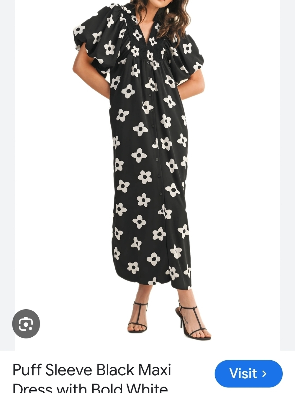 SHOP THE MINT LET'S GET LOST BLACK WHITE FLORAL MAXI DRESS RESORTWEAR WOMENS SM